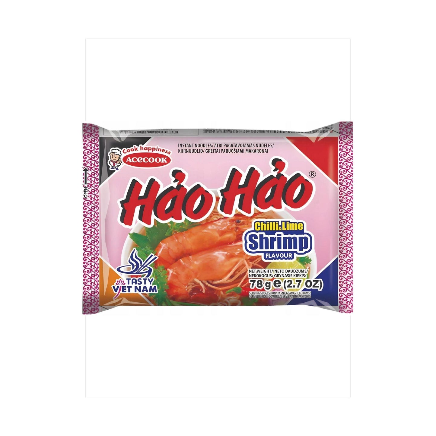 HaoHao instant soup with SHRIMP chili and lime flavor 78 g