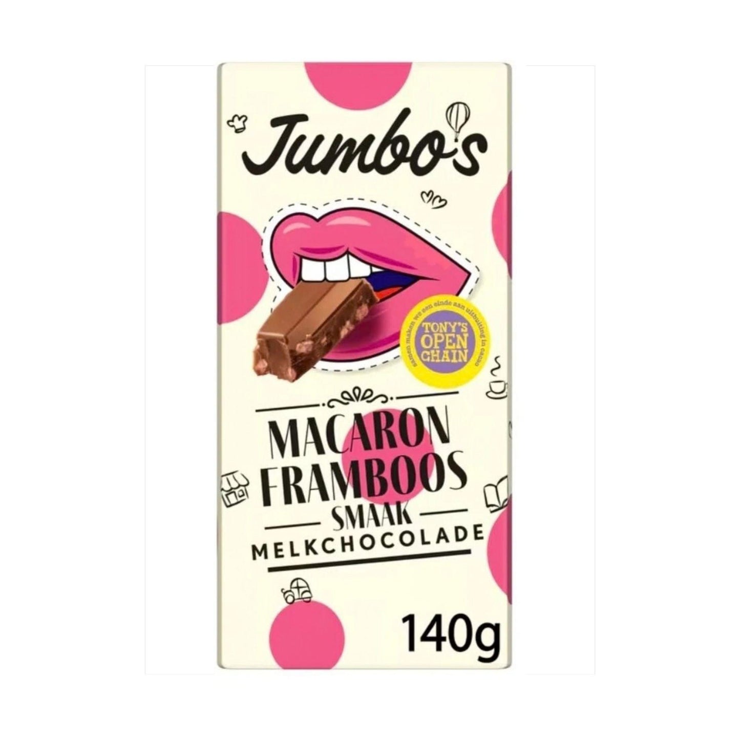 Jumbo's Melkchocolade Macaron Framboos Limited Edition 140 g