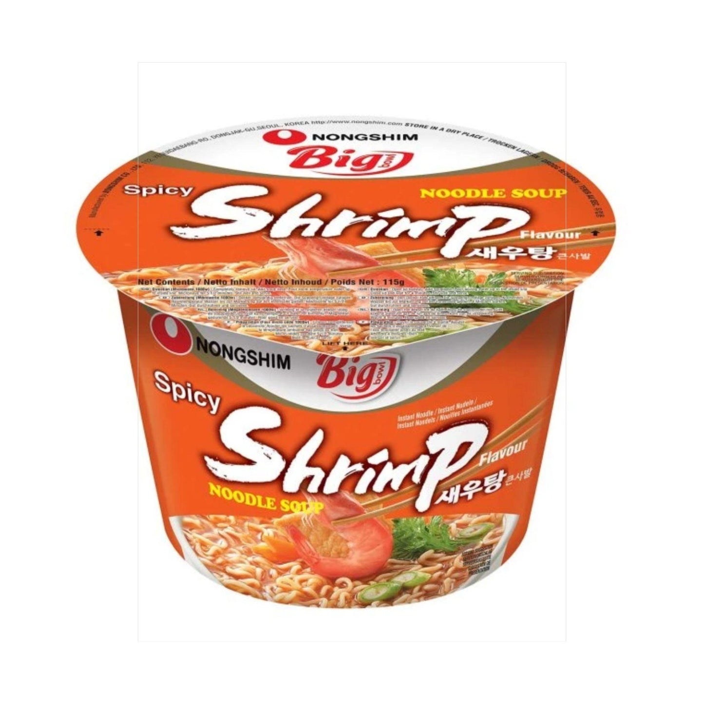 Nongshim Shrimp Shrim Ramen Spicy v misce 115g KOR