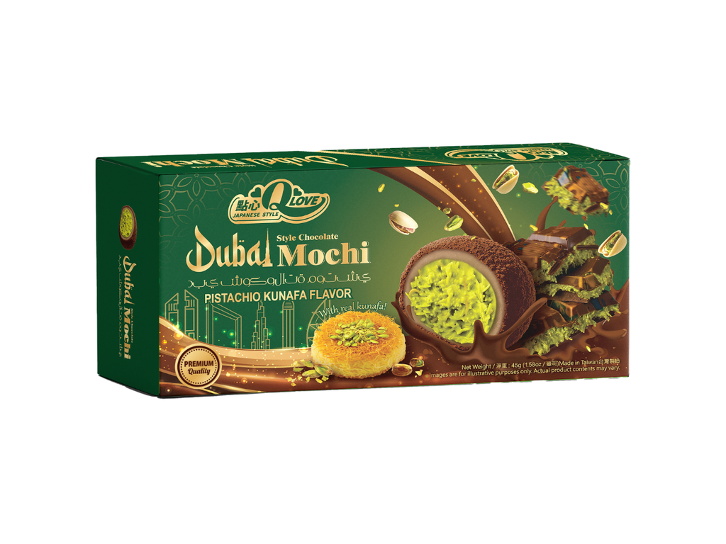 QLove Dubai Chocolate & Pistachio Kunafa Deluxe Mochi 45g TWN