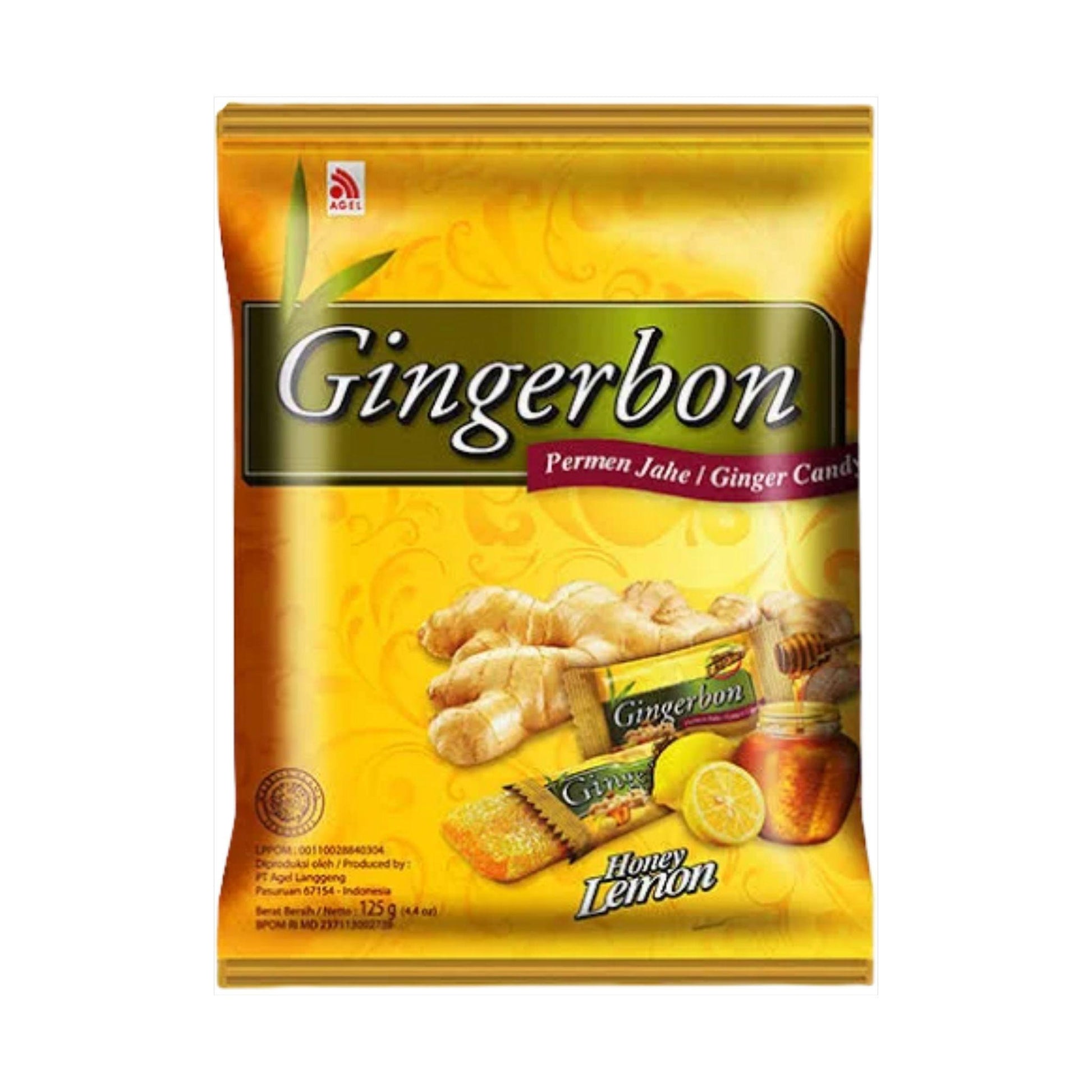 Agel Gingerbon Ginger Candy With Honey Lemon 125g