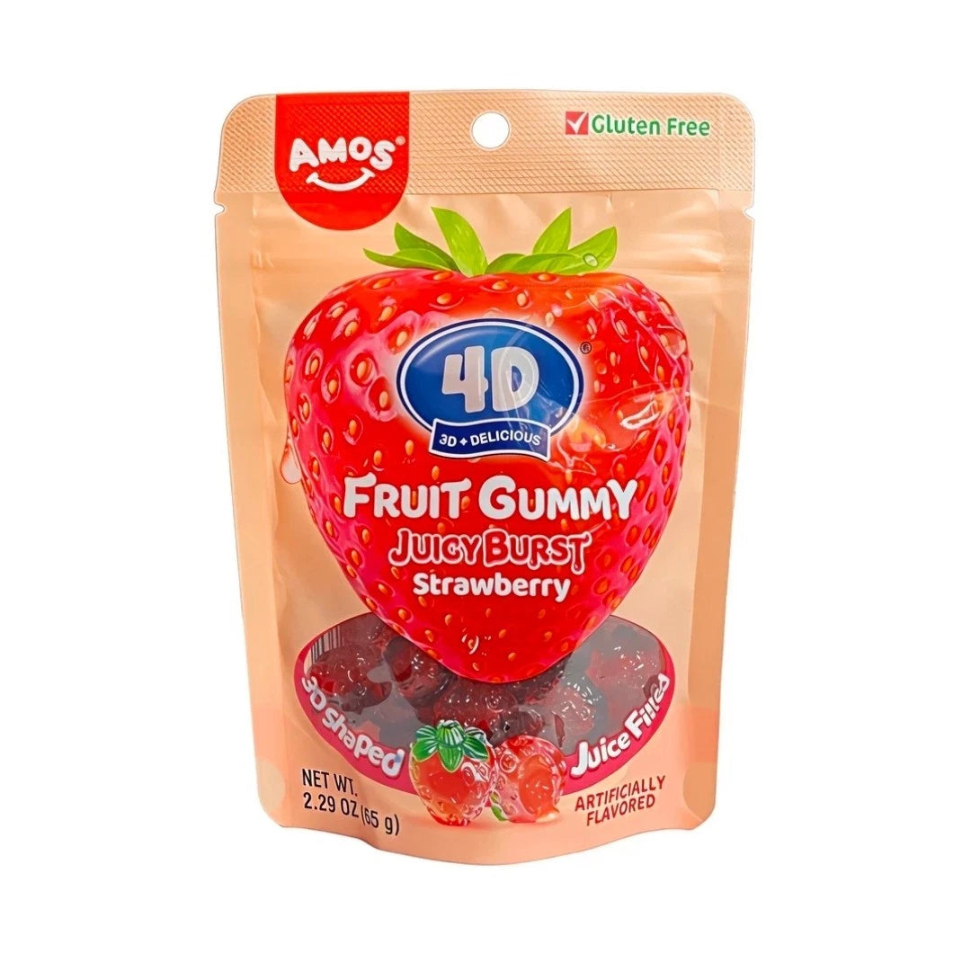 Amos 4D Fruit Gummy Strawberry Burst 65g
