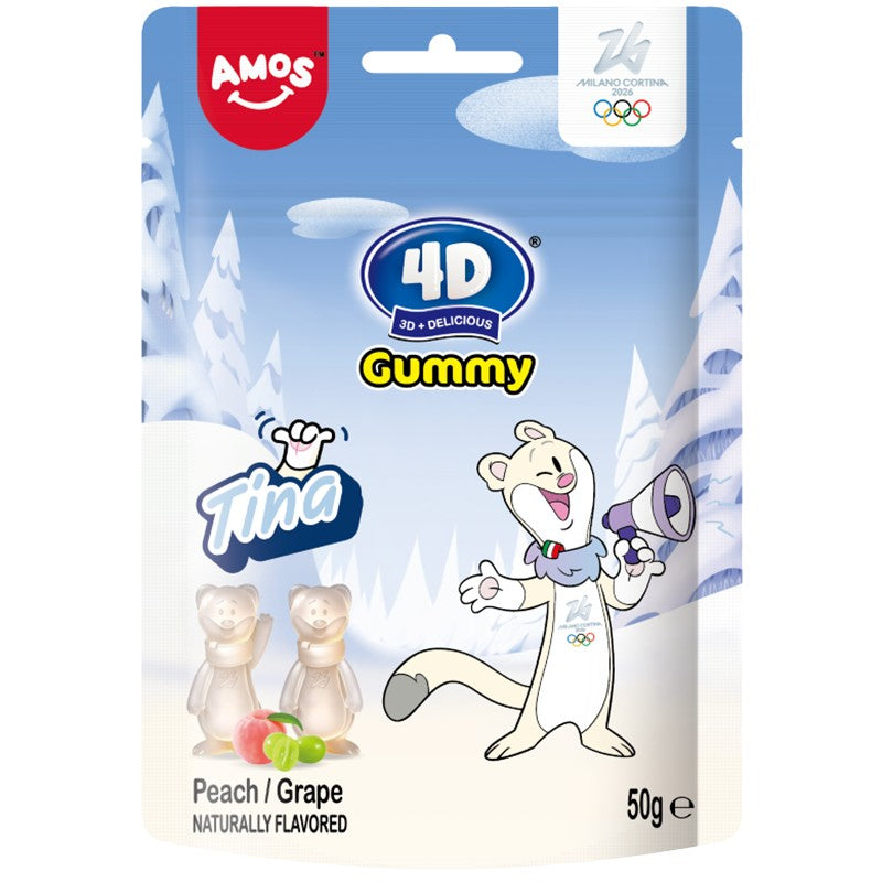 Amos 4D Gummy Tina Peach and Grape 50g