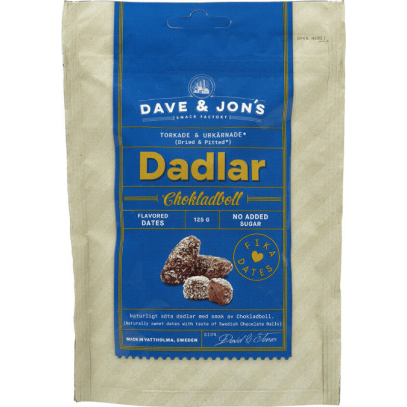 Dave & Jon's flavoured dates "Chocolate balls" 125g
