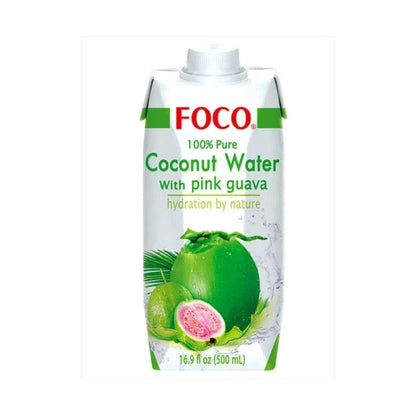 FOCO Kokosová voda s růžovou guavou 500 ml