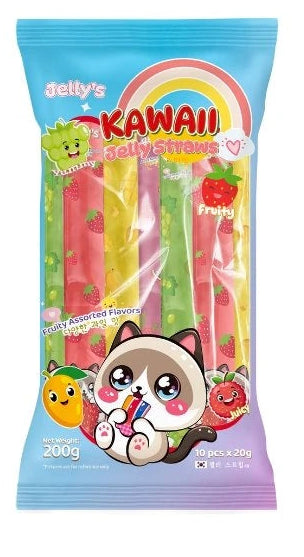 Kawaii Fruity Assorted Jelly Straws 200g CHN