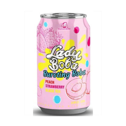 Lady Boba Peach, strawberry bubble tea 320ml