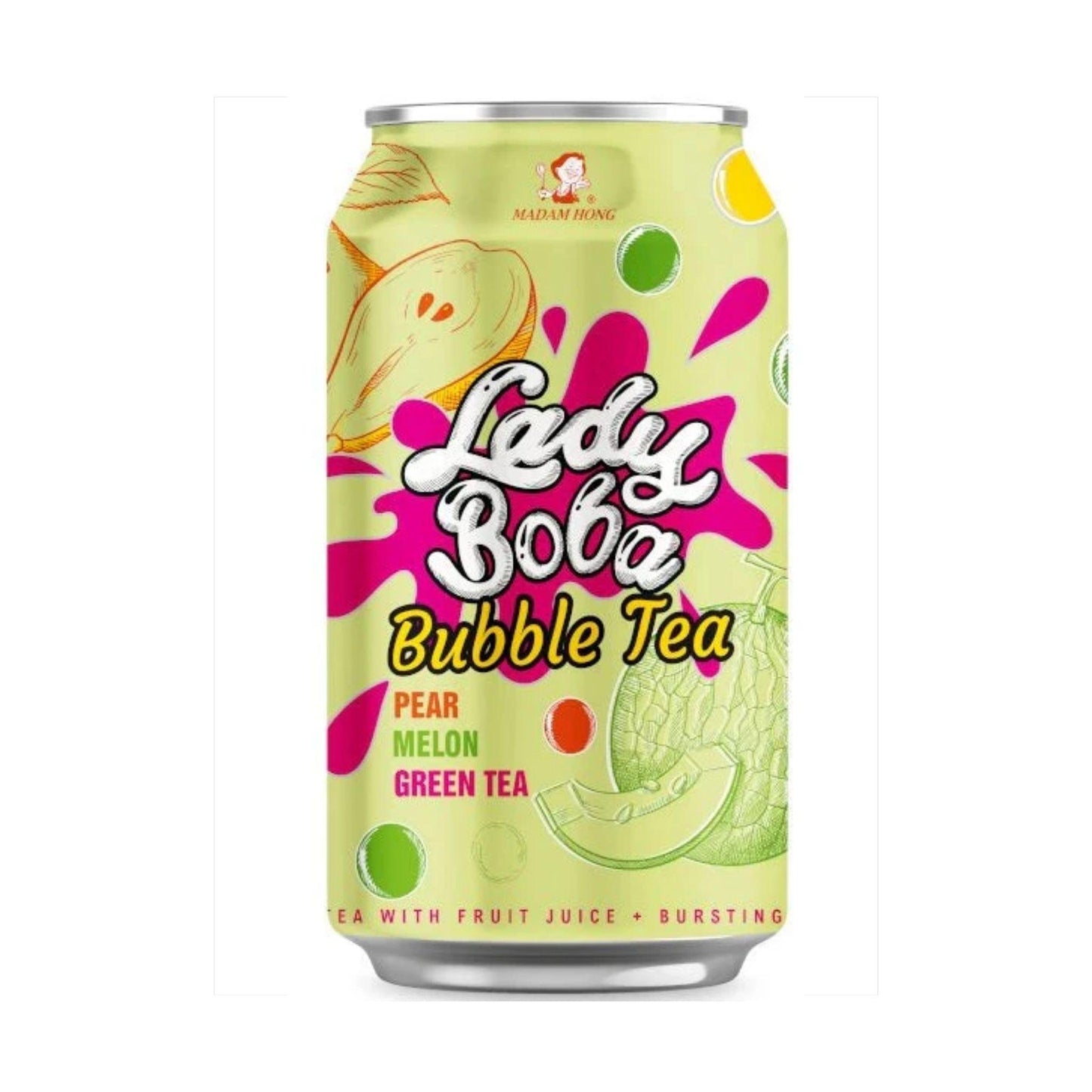 Lady Boba Pear, melon bubble tea 320ml