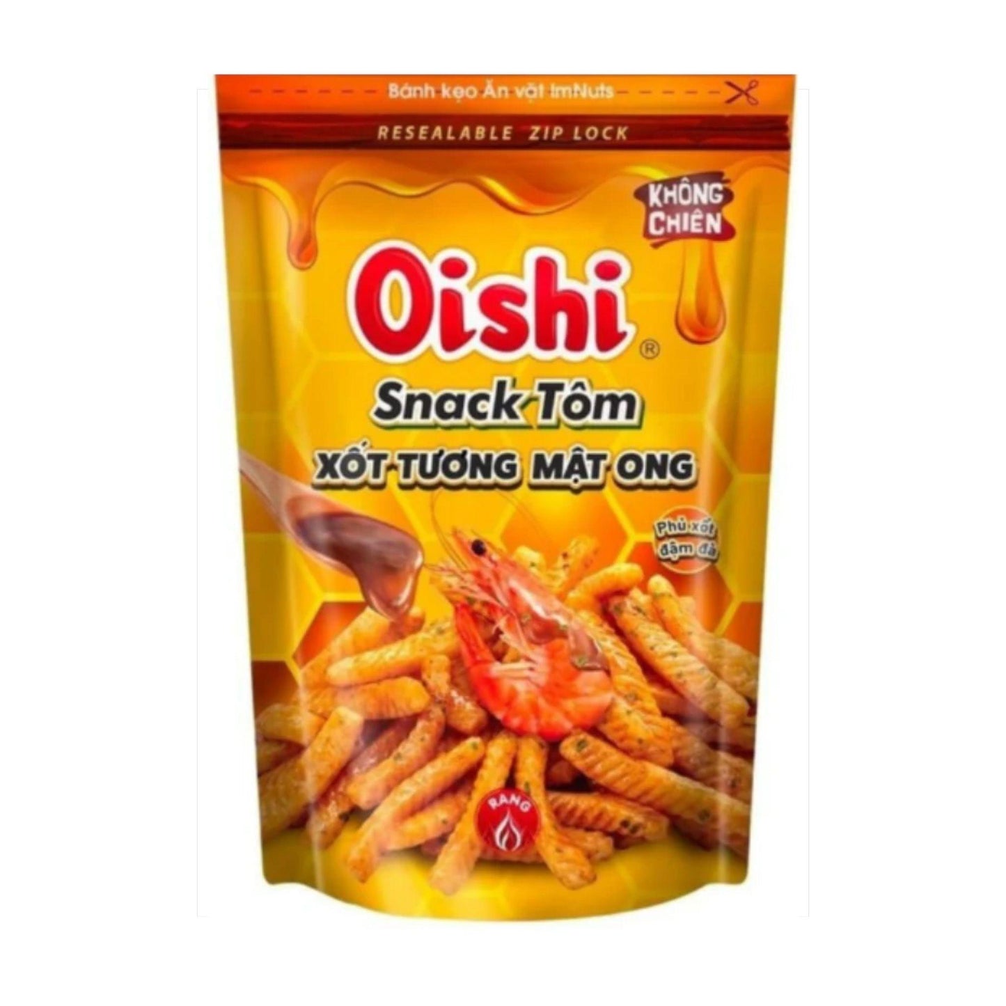 OISHI Shrimp Snack With Honey Soy Sauce Zip Bag 65g