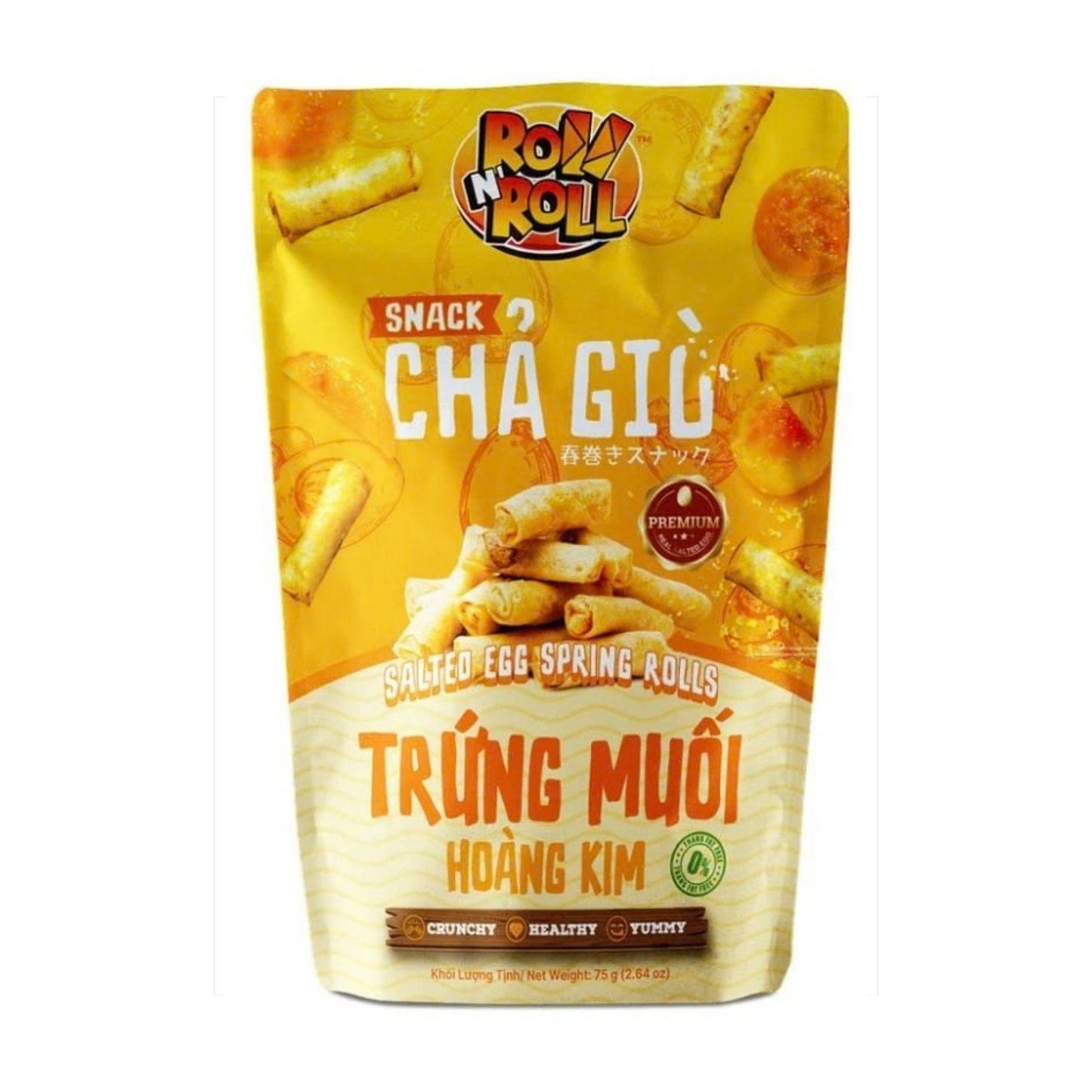 ROLL N'ROLL SALTED EGG YOLK SPRING ROLL SNACK 75G